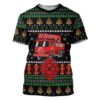 Gearhuman 3D Firefighter Truck Ugly Christmas Sweater Custom Tshirt Apparel GV081030 3D T-shirt T-Shirt S