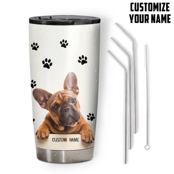 Gearhuman 3D First Thing I See Every Morning Is A Bulldog Custom Name Design Insulated Vacuum Tumbler GV180113 Tumbler