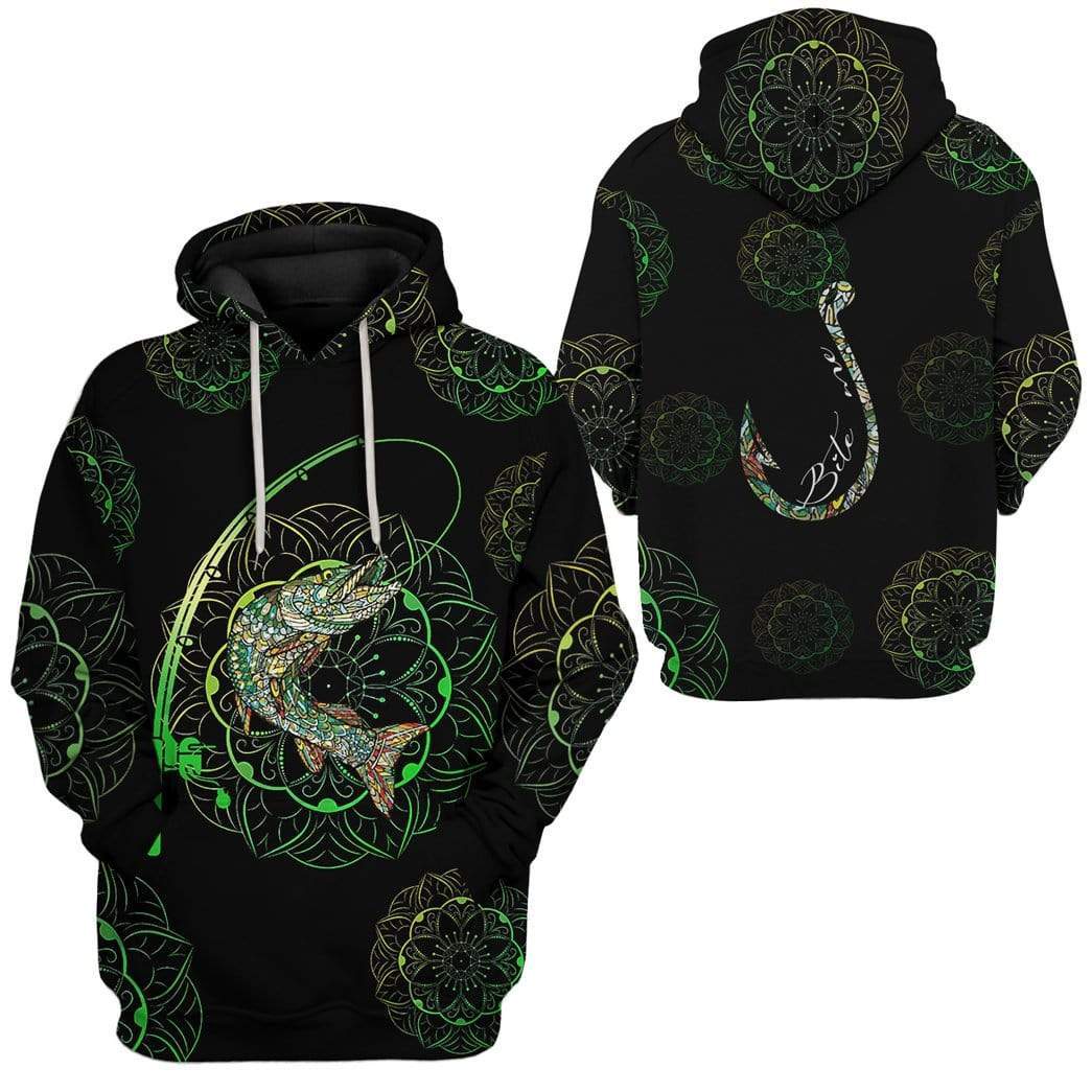 Gearhuman 3D Fishing Bite Me Custom Fleece Hoodie Apparel GA13033 3D Custom Fleece Hoodies