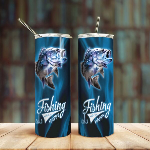 Gearhuman 3D Fishing Custom Design Vacuum Insulated Tumbler GB051114 Tumbler Long 20oz