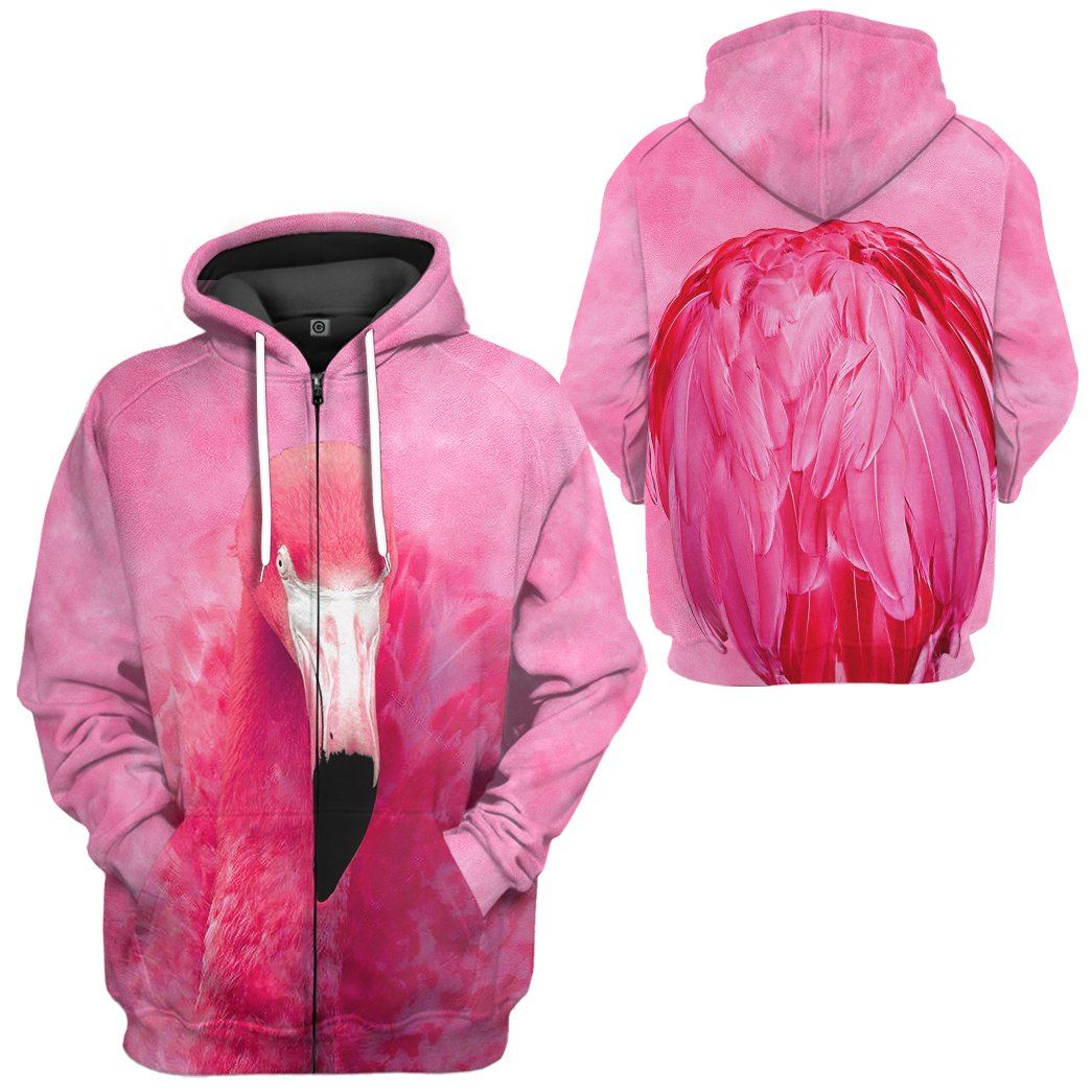 Gearhuman 3D Flamingo Front And Back Tshirt Hoodie Apparel GV08039 3D Apparel