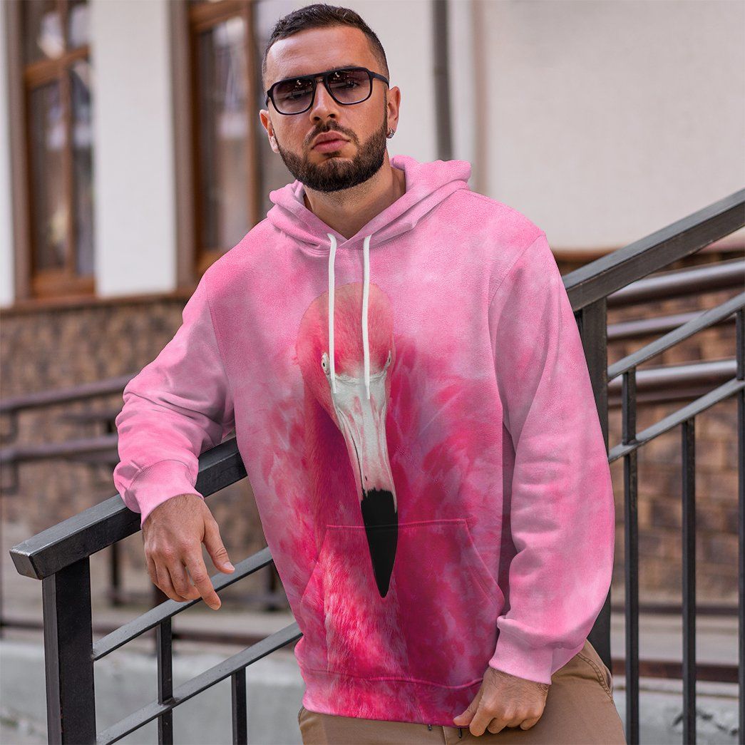 Gearhuman 3D Flamingo Front And Back Tshirt Hoodie Apparel GV08039 3D Apparel