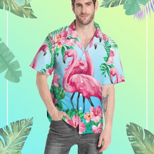 Gearhuman 3D Flamingo Hawaii Shirt GW1805211 Hawai Shirt 