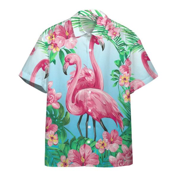 Gearhuman 3D Flamingo Hawaii Shirt GW1805211 Hawai Shirt Short Sleeve Shirt S