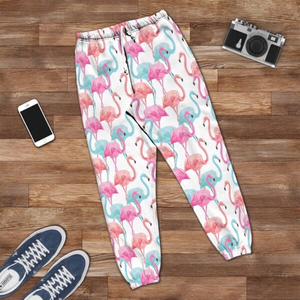 Gearhuman 3D Flamingo Pink Blue Water Hoodie Custom Sweatpants CR211215 Sweatpants