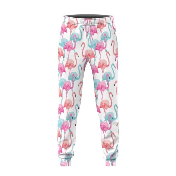 Gearhuman 3D Flamingo Pink Blue Water Hoodie Custom Sweatpants CR211215 Sweatpants