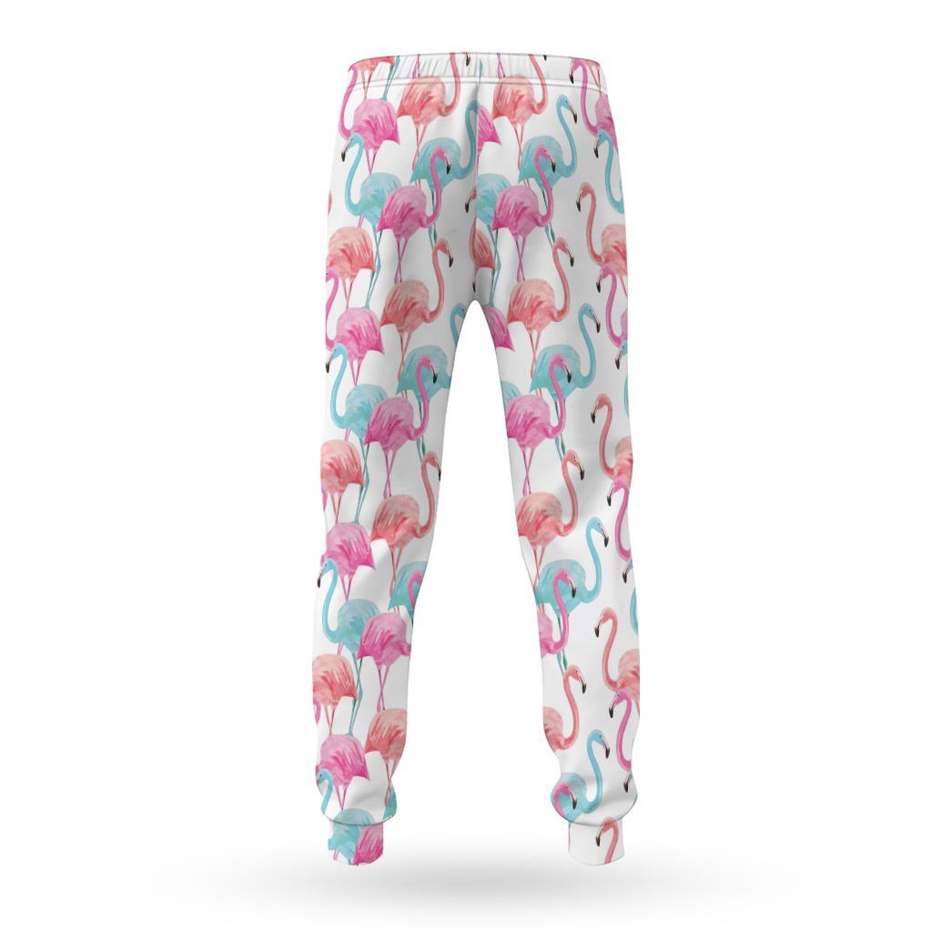 Gearhuman 3D Flamingo Pink Blue Water Hoodie Custom Sweatpants CR211215 Sweatpants
