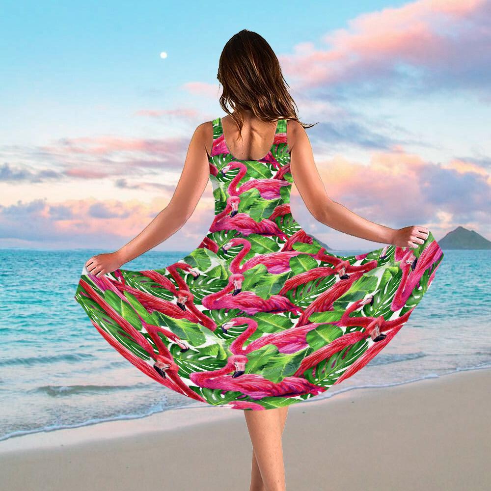 Gearhuman 3D Flamingo Women Dress ZK17062111 Women Dress