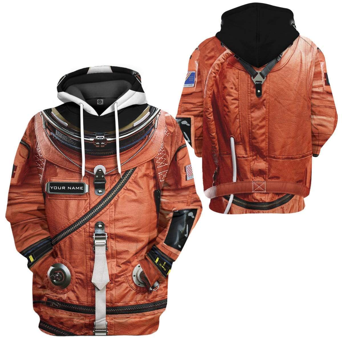 Gearhuman 3D Flightsuit Nasa Custom Name Hoodie Apparel GL080612 3D Custom Fleece Hoodies