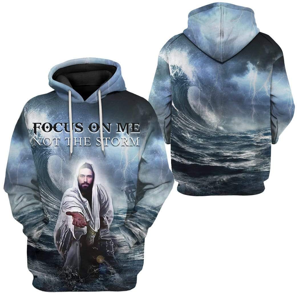 Gearhuman 3D Focus On Jesus Custom Hoodie Apparel GL22068 3D Custom Fleece Hoodies