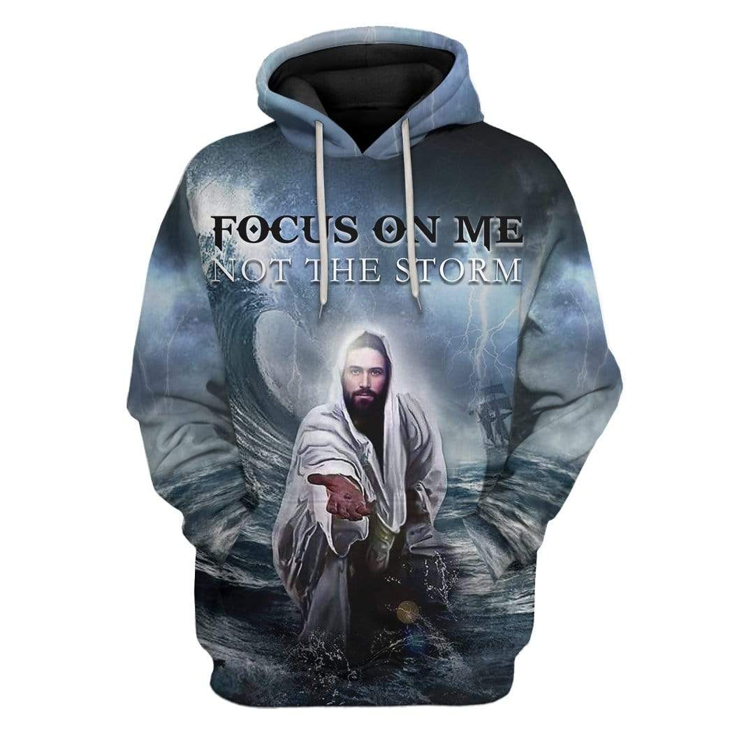 Gearhuman 3D Focus On Jesus Custom Hoodie Apparel GL22068 3D Custom Fleece Hoodies Hoodie S