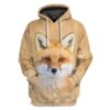 Gearhuman 3D Fox Front And Back Tshirt Hoodie Apparel GV08038 3D Apparel Hoodie S