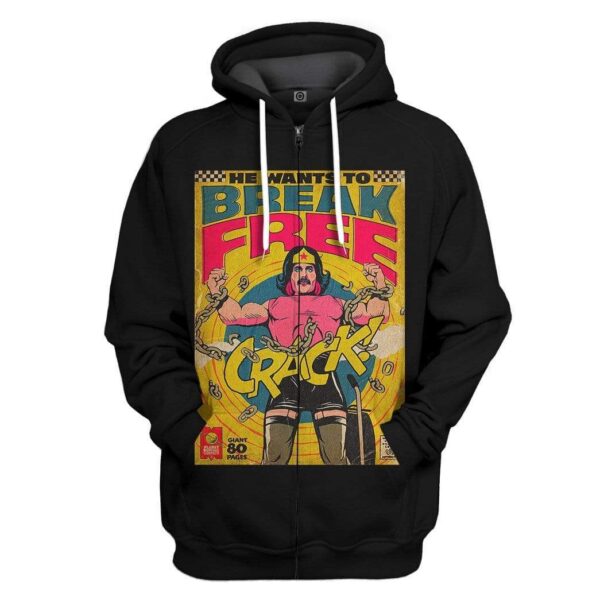 Gearhuman 3D Freddie Mercury Break Free Vintage Comic Book Covers Custom Hoodie Apparel GN21087 3D Custom Fleece Hoodies Zip Hoodie S 