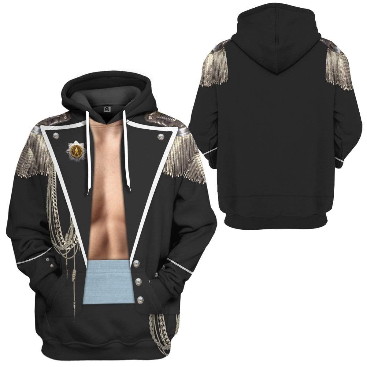 Gearhuman 3D Freddie Mercury Custom Hoodie Apparel GW13087 3D Custom Fleece Hoodies