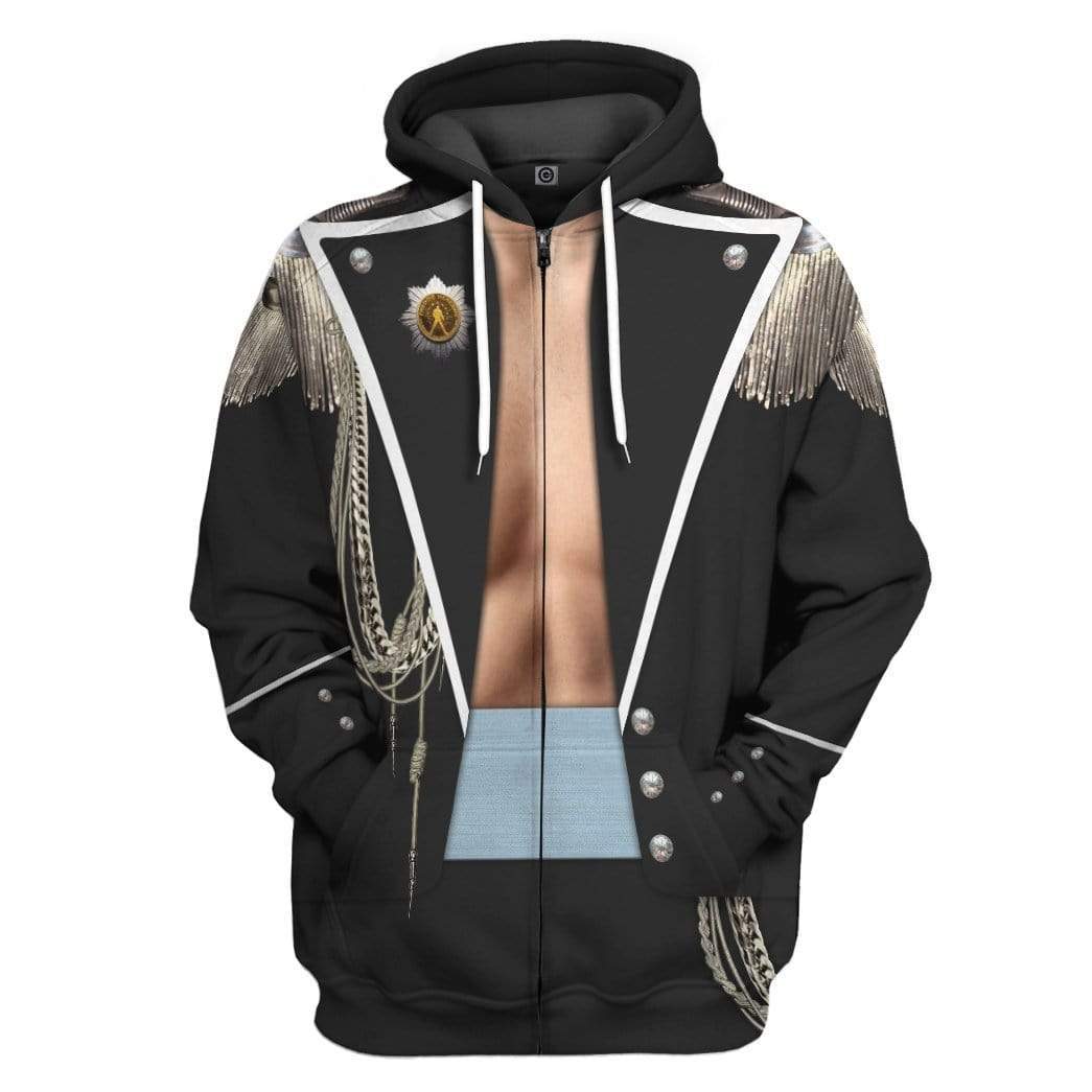 Gearhuman 3D Freddie Mercury Custom Hoodie Apparel GW13087 3D Custom Fleece Hoodies Zip Hoodie S
