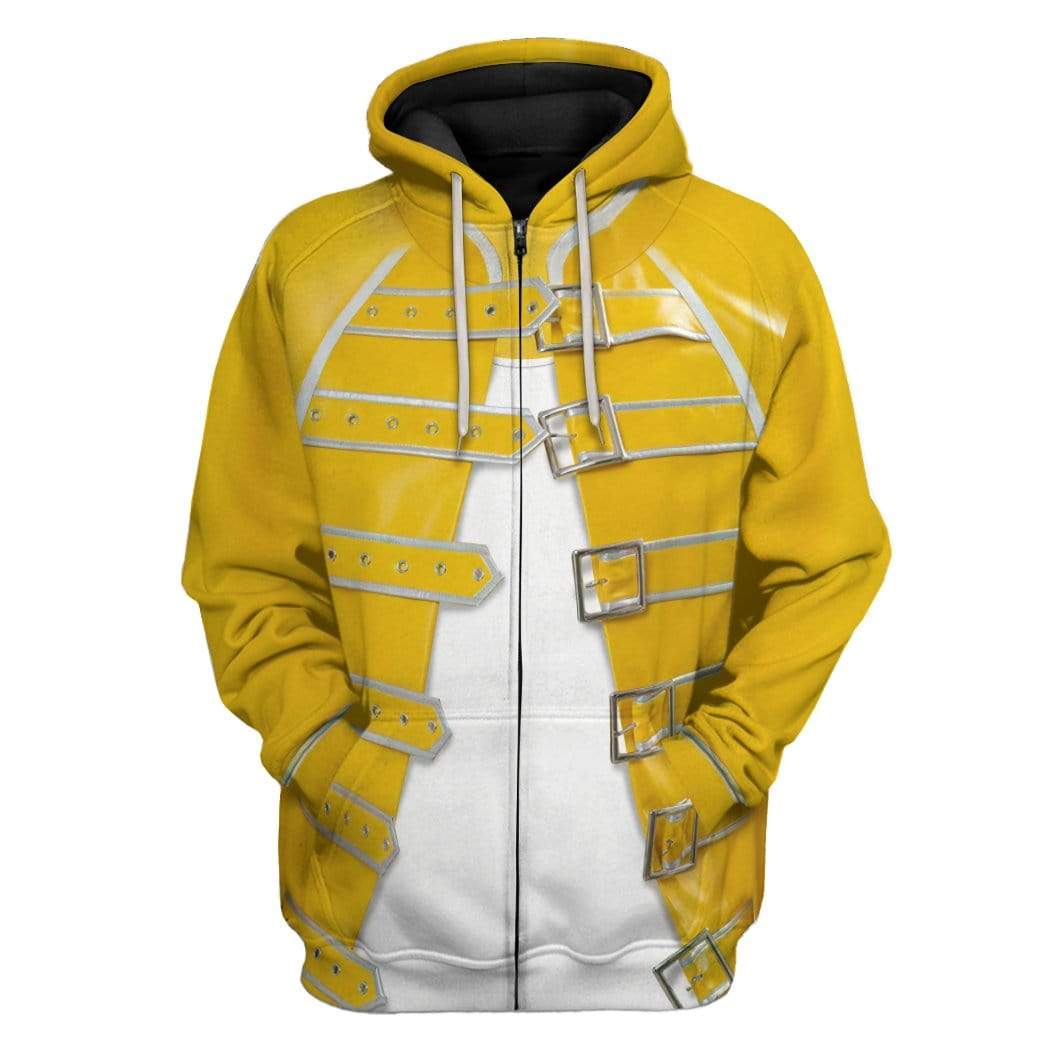 Gearhuman 3D Freddie Mercury Custom Hoodie Apparel GW29075 3D Custom Fleece Hoodies Zip Hoodie S