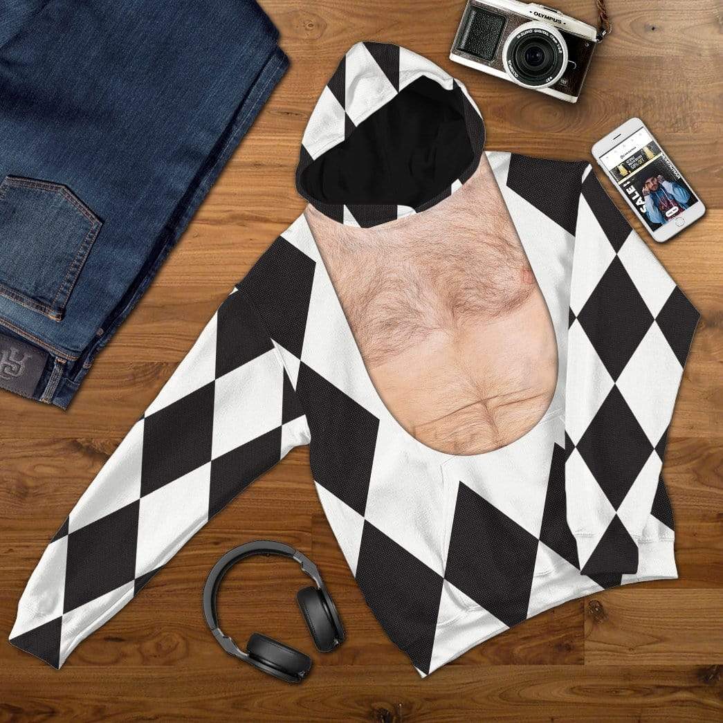 Gearhuman 3D Freddie Mercury Harlequin Custom Hoodie Apparel GN17086 3D Custom Fleece Hoodies