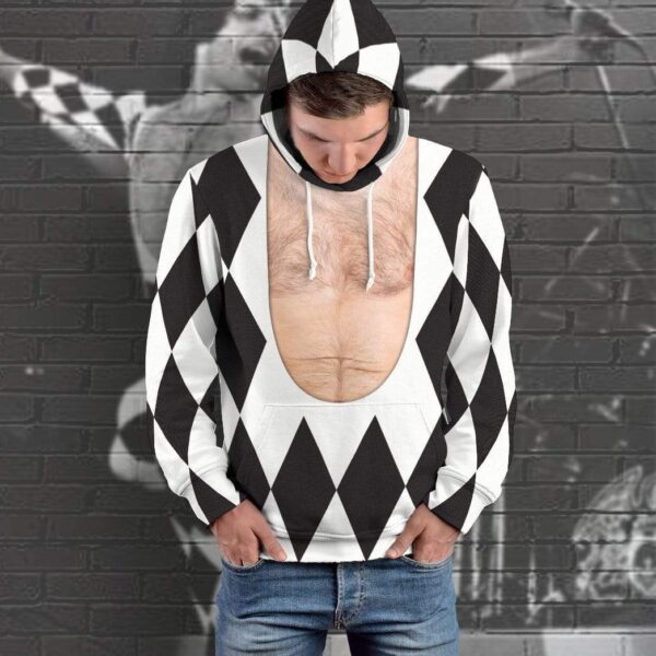 Gearhuman 3D Freddie Mercury Harlequin Custom Hoodie Apparel GN17086 3D Custom Fleece Hoodies