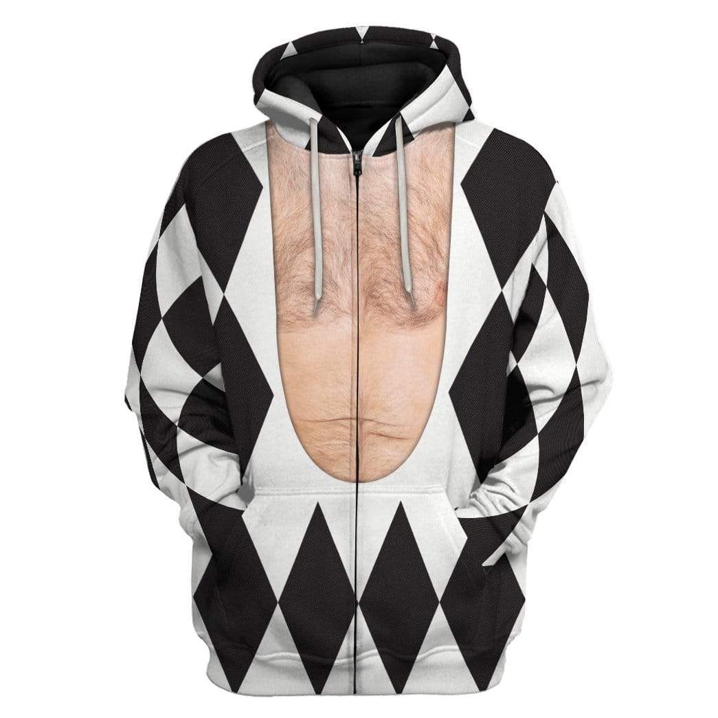Gearhuman 3D Freddie Mercury Harlequin Custom Hoodie Apparel GN17086 3D Custom Fleece Hoodies Zip Hoodie S