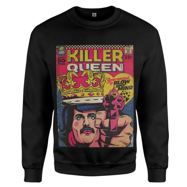 Gearhuman 3D Freddie Mercury Killer Queen Vintage Comic Book Covers Custom Sweatshirt Apparel GN21084 Sweatshirt Sweatshirt S 