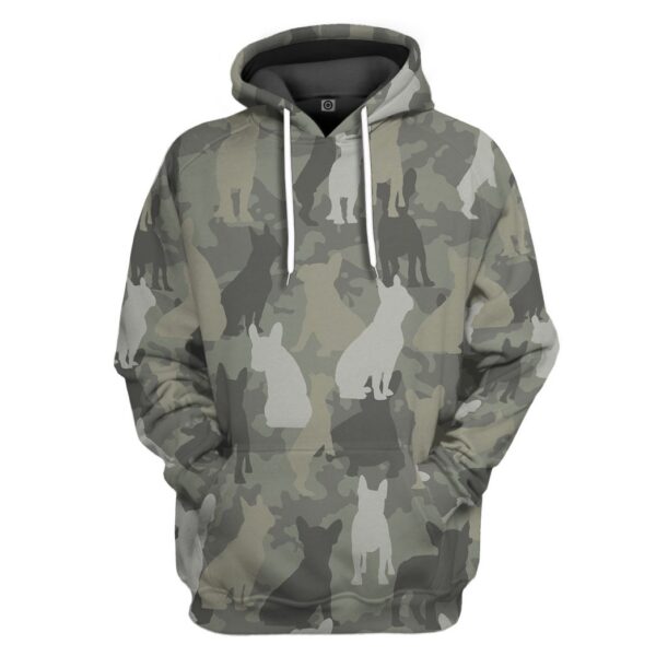 Gearhuman 3D French Bulldog Camo Custom Tshirt Hoodie Apparel GV08125 3D Apparel Hoodie S 