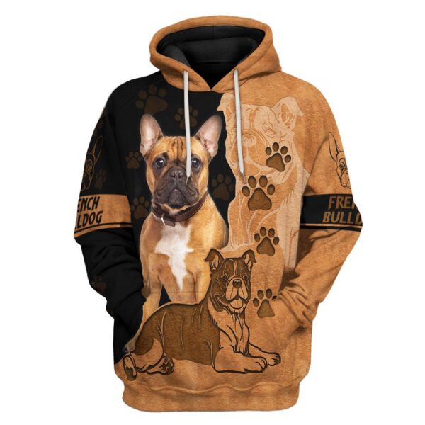 Gearhuman 3D French Bulldog Custom Tshirt Hoodie Apparel GV09122 3D Apparel Hoodie S 