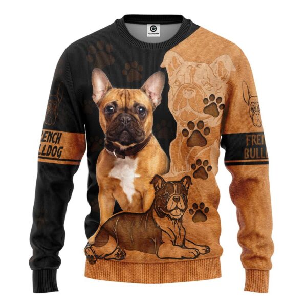 Gearhuman 3D French Bulldog Custom Tshirt Hoodie Apparel GV09122 3D Apparel Long Sleeve S