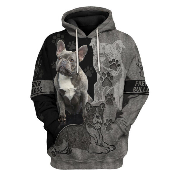 Gearhuman 3D French Bulldog Lovers Custom Tshirt Hoodie Apparel GV09125 3D Apparel Hoodie S 