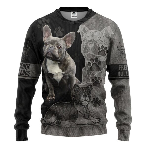 Gearhuman 3D French Bulldog Lovers Custom Tshirt Hoodie Apparel GV09125 3D Apparel Long Sleeve S