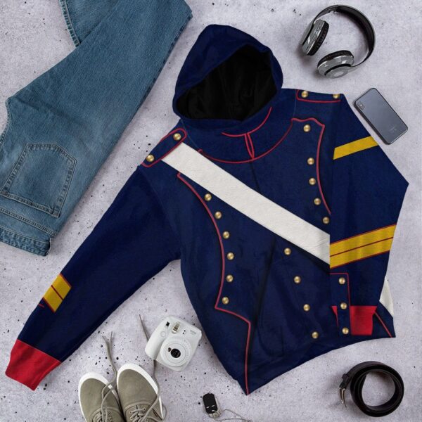 Gearhuman 3D French Line Artillery 1806 Custom Hoodie Apparel GV190819 3D Custom Fleece Hoodies 