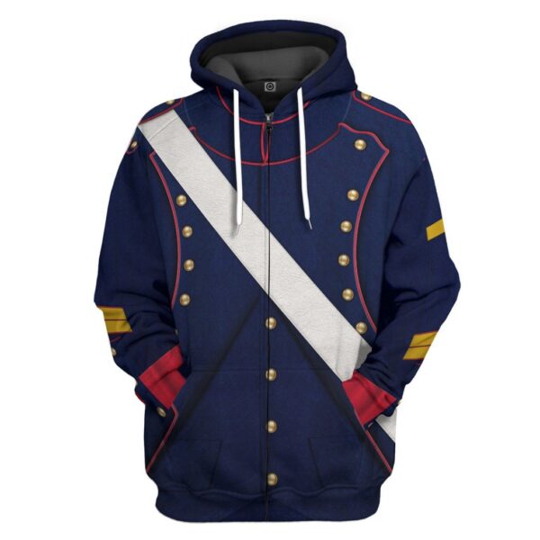 Gearhuman 3D French Line Artillery 1806 Custom Hoodie Apparel GV190819 3D Custom Fleece Hoodies Zip Hoodie S 