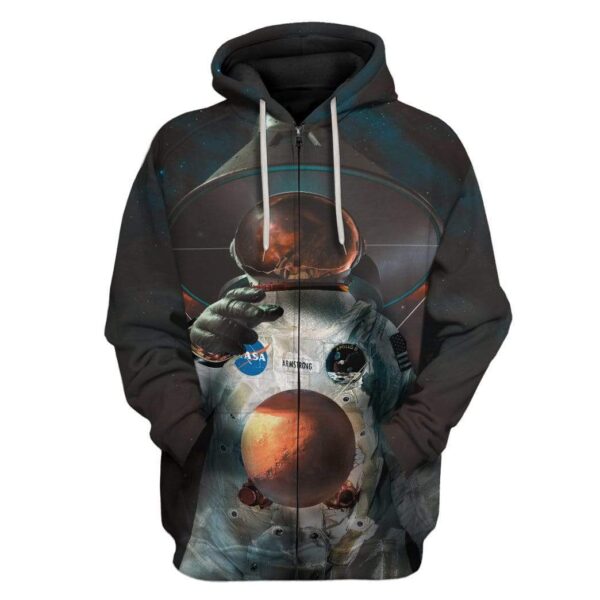 Gearhuman 3D From The Moon to Mars Custom Hoodie Apparel GM21023 3D Custom Fleece Hoodies Zip Hoodie S