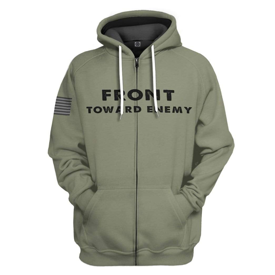 Gearhuman 3D Front Toward Enemy Custom Hoodie Apparel GN09081 3D Custom Fleece Hoodies Zip Hoodie S