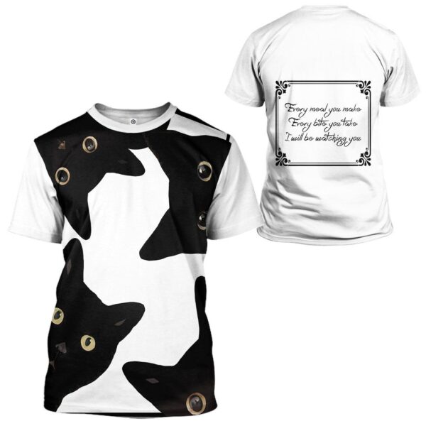 Gearhuman 3D Funny Stealthy Black Cat Custom Shirt GR21129 3D Apparel 