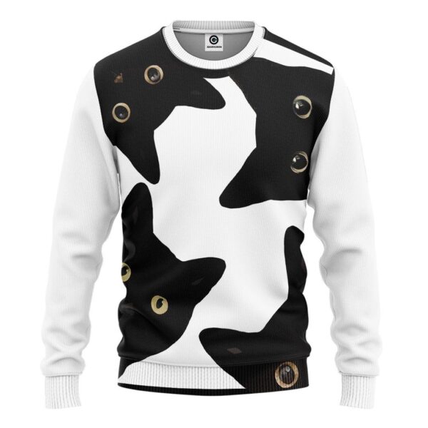 Gearhuman 3D Funny Stealthy Black Cat Custom Shirt GR21129 3D Apparel Long Sleeve S 