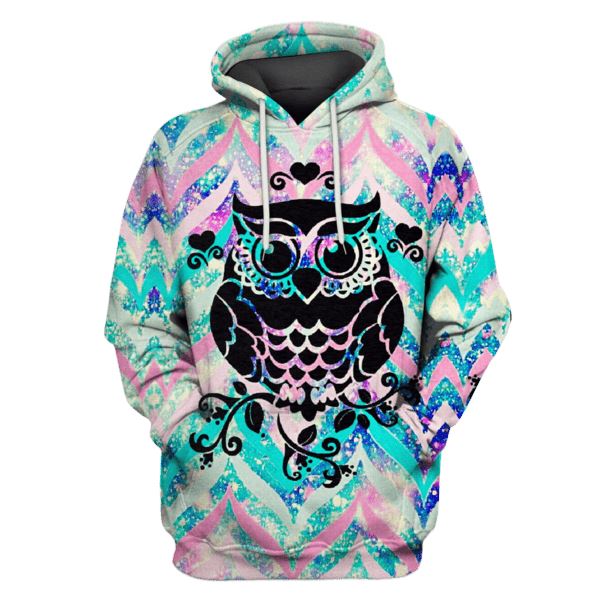 Gearhuman 3d Galaxy Owl Hoodies T-Shirt Apparel HP101106 3D Custom Fleece Hoodies Hoodie S 