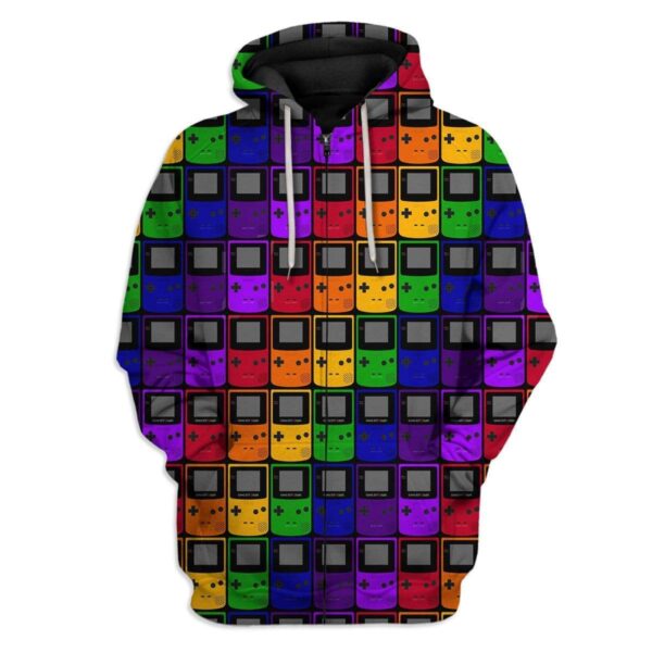 Gearhuman 3D Game Boy Console Custom T-Shirts Hoodies Apparel HD-DT1102205 3D Custom Fleece Hoodies Zip Hoodie S 