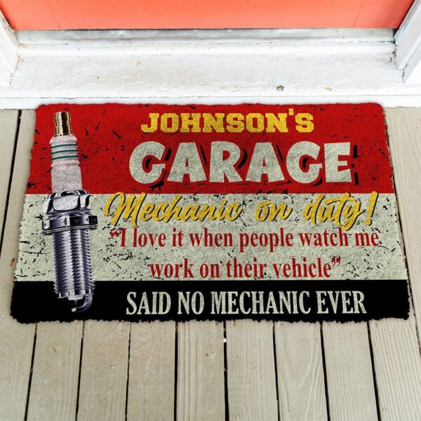 Gearhuman 3D Garage Mechanic On Duty Custom Name Doormat ZK0906214 Doormat 