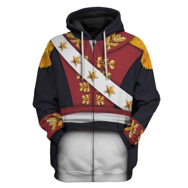 Gearhuman 3D General Toussaint Louverture Military Suit Custom Fleece Hoodie Apparel GW14042 3D Custom Fleece Hoodies Zip Hoodie S