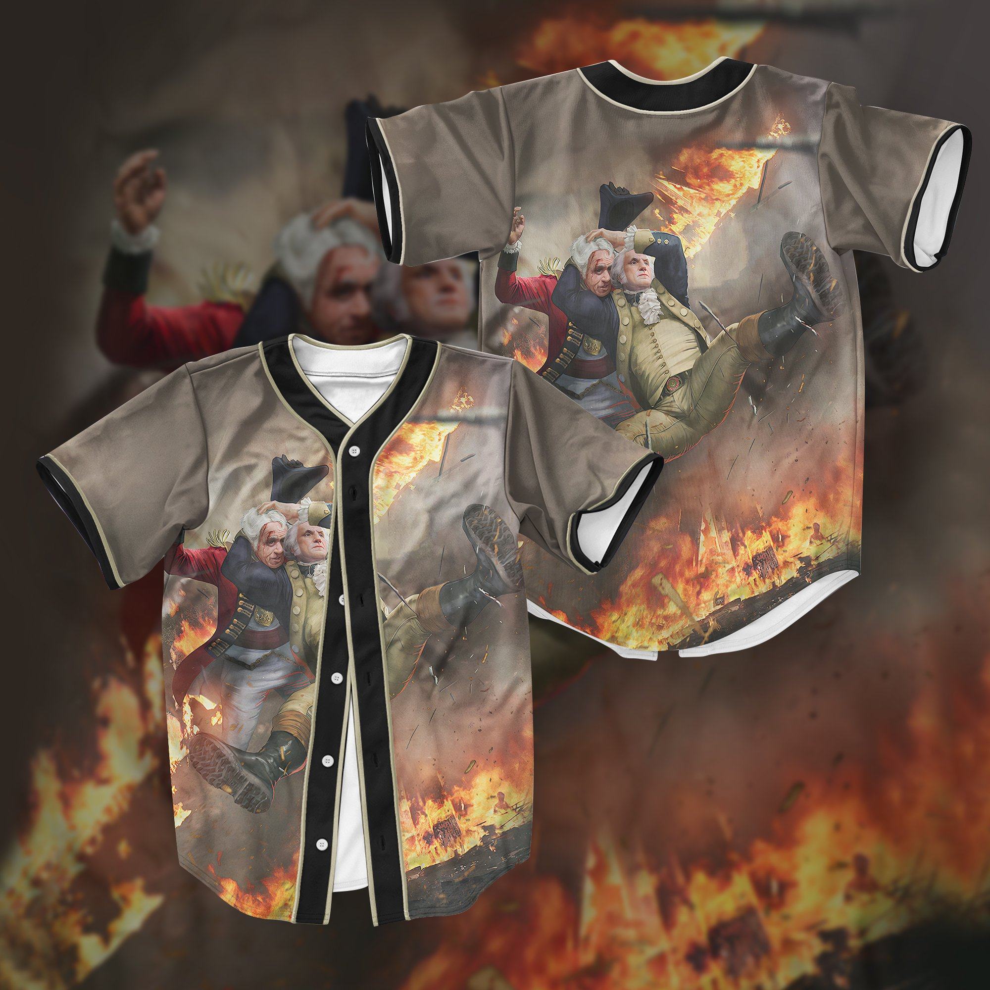 Gearhuman 3D George Washington Stunner Custom Jersey Shirt GW0107217 Jersey Shirt