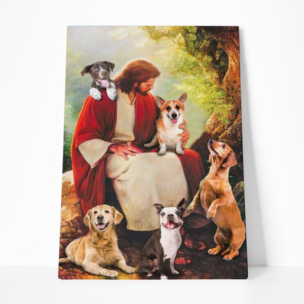 Gearhuman 3D God Surrounded By Dogs Custom Canvas GW0207218 Canvas 1 Piece Non Frame M