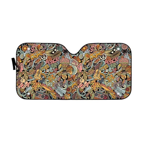 Gearhuman 3D Hippie Sunshade ZK2805215 Auto Sunshade 57''x27.5''