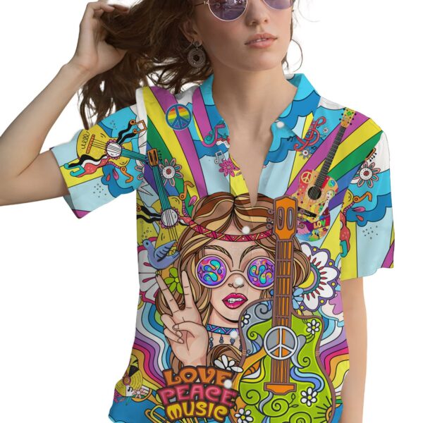 Gearhuman 3D Hippie Woman With Guitar Custom Hawaii Shirt GS06072111 Hawai Shirt