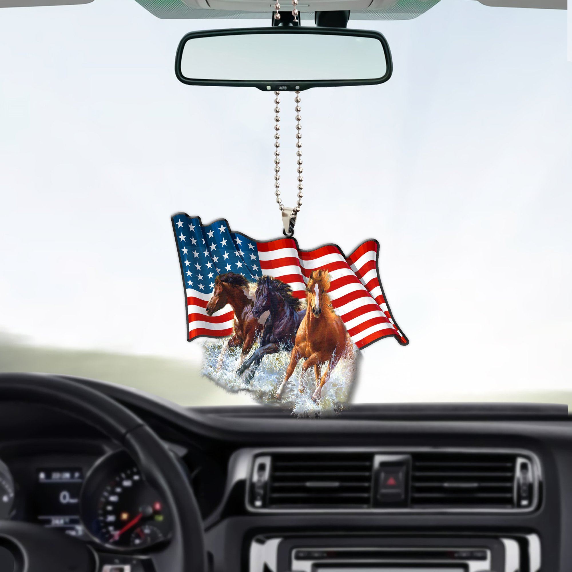 Gearhuman 3D Horse American Pride Custom Car Hanging GW1606217 Car Hanging