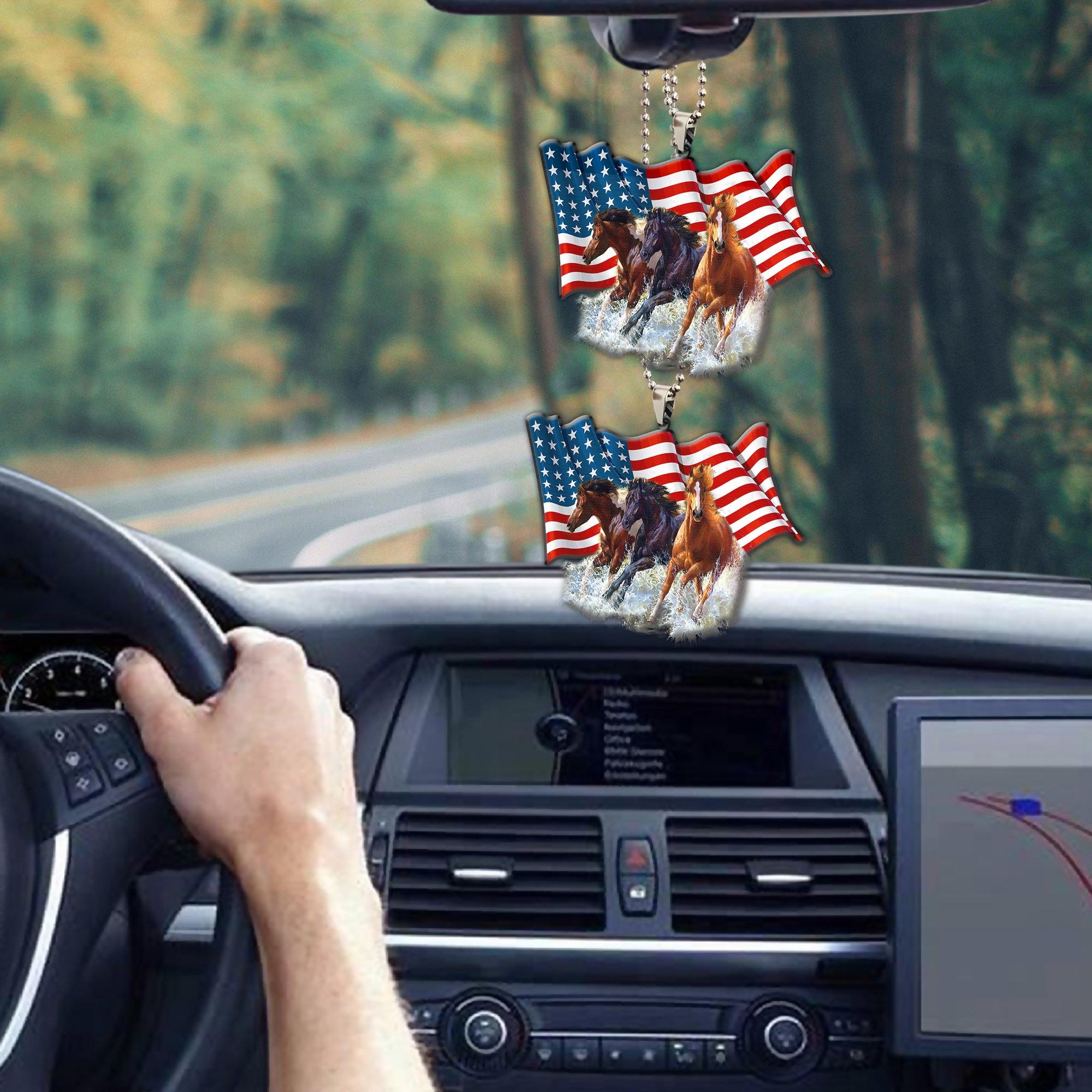 Gearhuman 3D Horse American Pride Custom Car Hanging GW1606217 Car Hanging