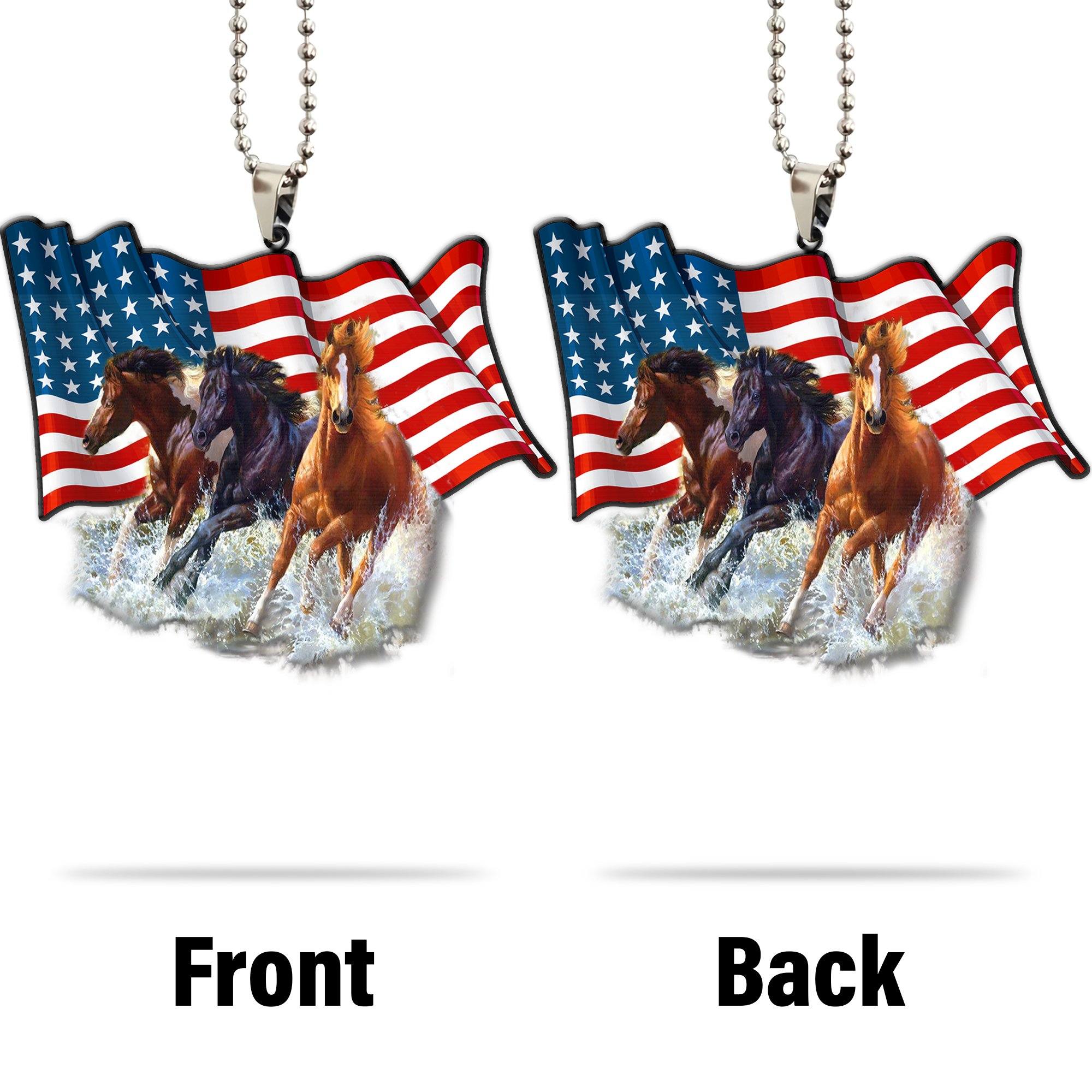 Gearhuman 3D Horse American Pride Custom Car Hanging GW1606217 Car Hanging