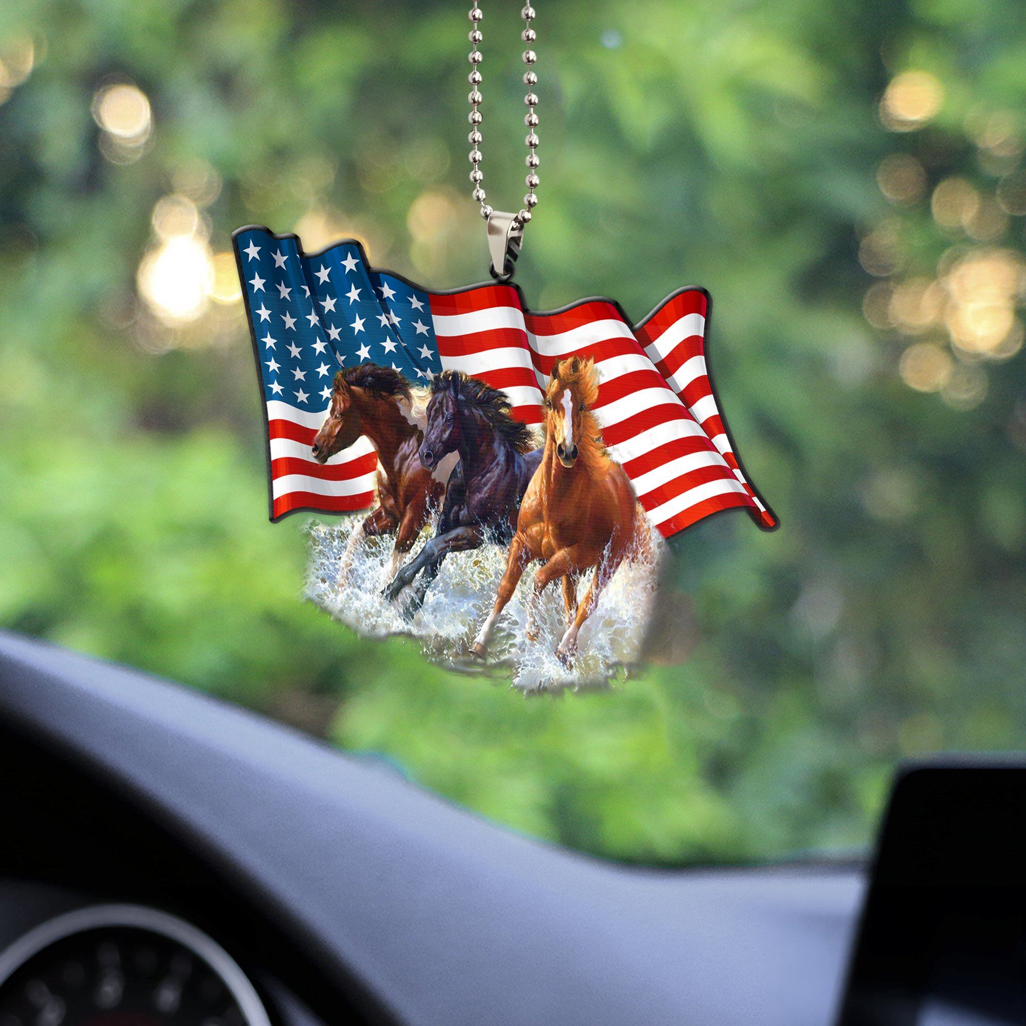 Gearhuman 3D Horse American Pride Custom Car Hanging GW1606217 Car Hanging