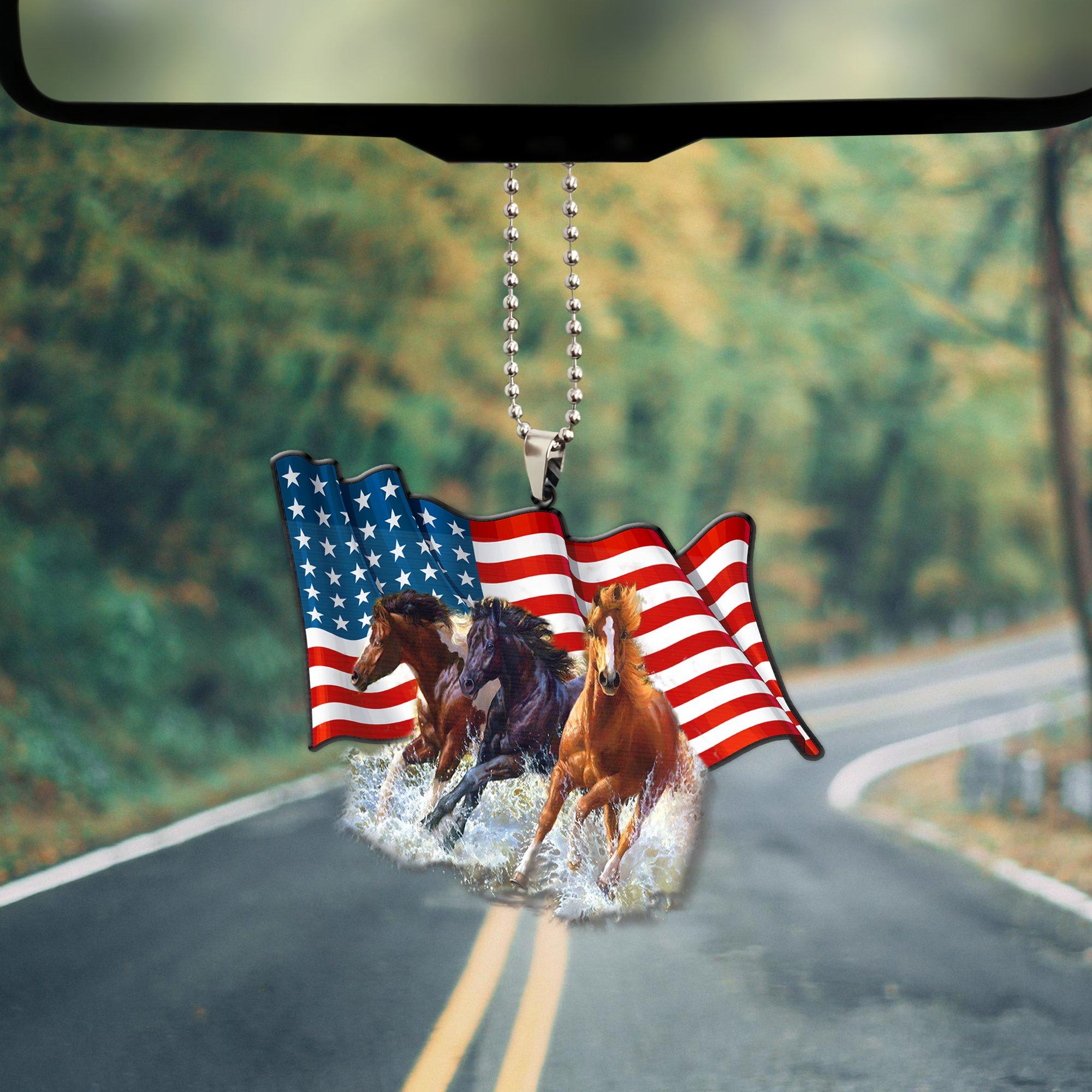 Gearhuman 3D Horse American Pride Custom Car Hanging GW1606217 Car Hanging