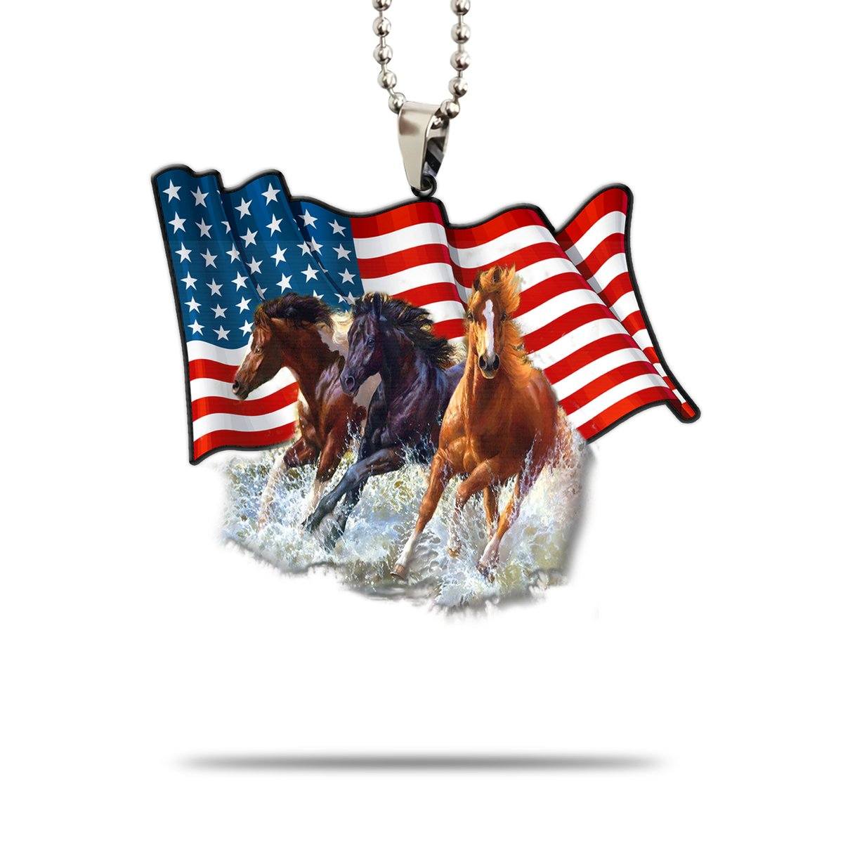 Gearhuman 3D Horse American Pride Custom Car Hanging GW1606217 Car Hanging Car Hanging/1 Pack