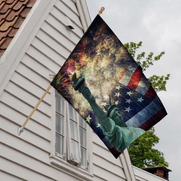 Gearhuman 3D Independence Day Statue Of Liberty Custom Flag GW2306216 House Flag 